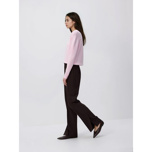 Reserved - Spodnie z rozcięciem - ciemnobrązowy ze sklepu Reserved w kategorii Spodnie damskie - zdjęcie 187351831