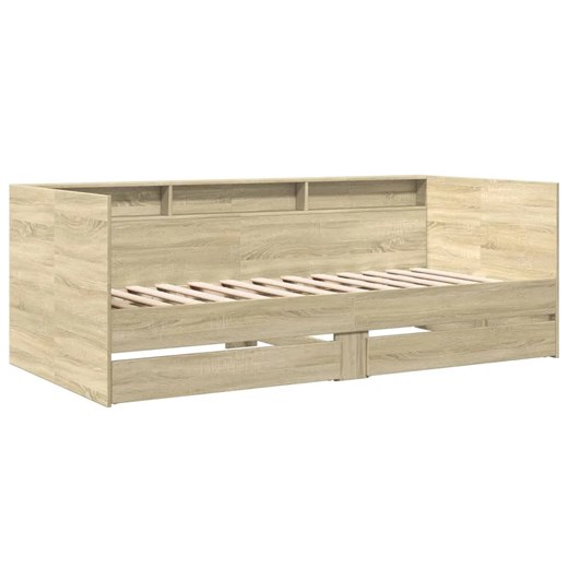 Drewniane łóżko młodzieżowe dla dziewczynki dąb sonoma 90x200 cm W1-N85 Elior Edinos.pl