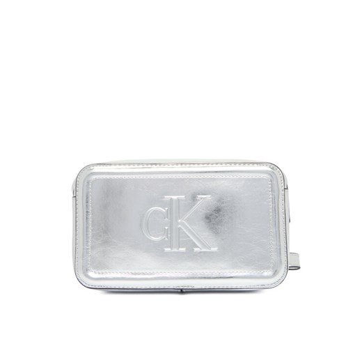 Torebka Calvin Klein Bold Ck Metallic Camera Bag LV04F3331G Srebrny ze sklepu eobuwie.pl w kategorii Listonoszki - zdjęcie 187352182