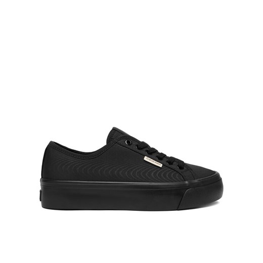 Sneakersy Calvin Klein Vulc Flatform Lace Up Moire YW0YW02012 Czarny ze sklepu eobuwie.pl w kategorii Buty sportowe damskie - zdjęcie 187352184