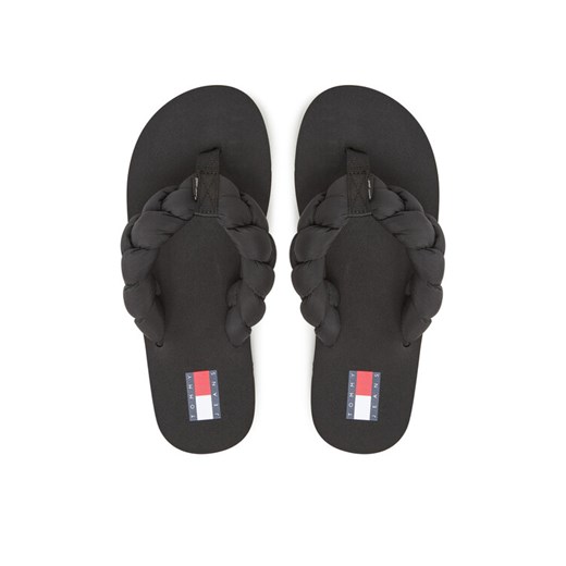 Japonki Tommy Jeans Braided Thong Beach Sandal EN0EN02877 Czarny ze sklepu eobuwie.pl w kategorii Klapki damskie - zdjęcie 187352194