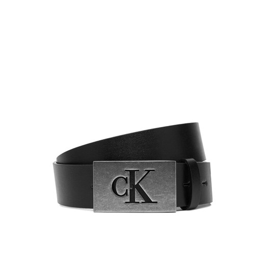 Pasek Męski Calvin Klein Ck Plaque Smooth 35Mm LV04D7043G Czarny ze sklepu eobuwie.pl w kategorii Paski męskie - zdjęcie 187352200