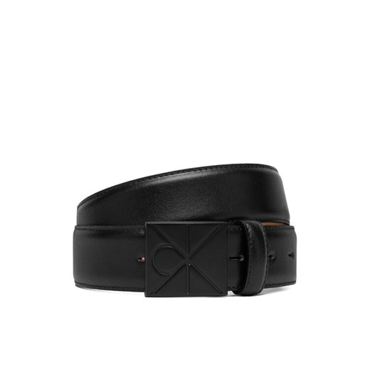 Pasek Męski Calvin Klein Emblem Plaque Smooth 35Mm LV04D7046G Czarny ze sklepu eobuwie.pl w kategorii Paski męskie - zdjęcie 187352243