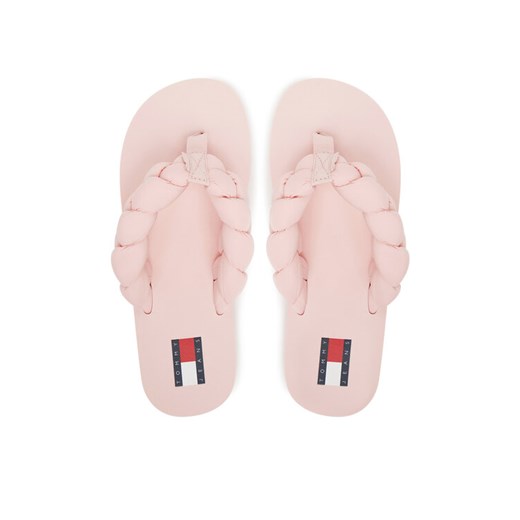 Japonki Tommy Jeans Braided Thong Beach Sandal EN0EN02877 Różowy ze sklepu eobuwie.pl w kategorii Klapki damskie - zdjęcie 187352283