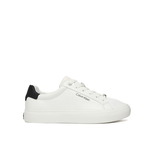 Sneakersy Calvin Klein Vulc Lace Up Lth/Moire Bt HW0HW02747 Biały ze sklepu eobuwie.pl w kategorii Buty sportowe damskie - zdjęcie 187352304