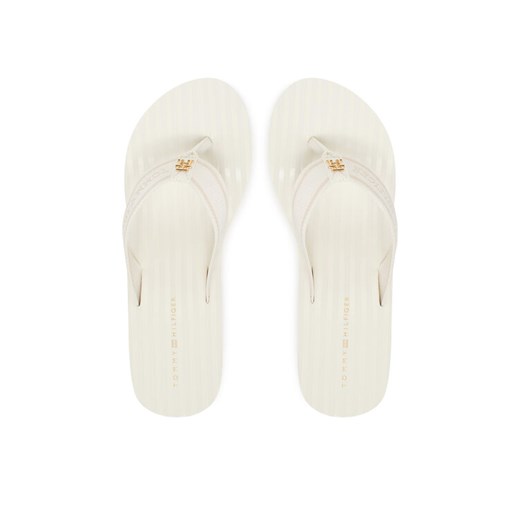Japonki Tommy Hilfiger Th Stripes Wedge Beach Sandal FW0FW08521 Biały ze sklepu eobuwie.pl w kategorii Klapki damskie - zdjęcie 187352321