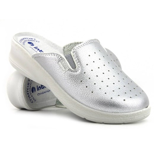 Klapki damskie sanitarne Inblu 50-34, srebrne ze sklepu ulubioneobuwie w kategorii Klapki damskie - zdjęcie 187353291