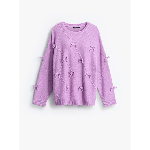 Mohito - Fioletowy sweter z kokardkami - lawendowy ze sklepu Mohito w kategorii Swetry damskie - zdjęcie 187354760