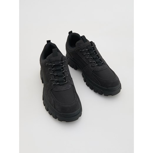 Reserved - Buty z łączonych materiałów - ciemnoszary ze sklepu Reserved w kategorii Buty zimowe męskie - zdjęcie 187354871