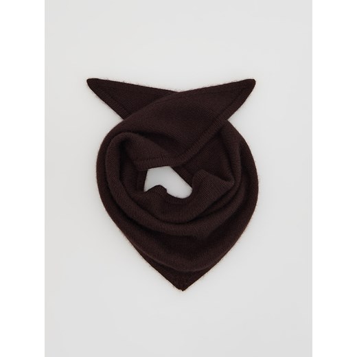 Reserved - Szal z wełną i kaszmirem - ciemnobrązowy ze sklepu Reserved w kategorii Szaliki i chusty damskie - zdjęcie 187354923