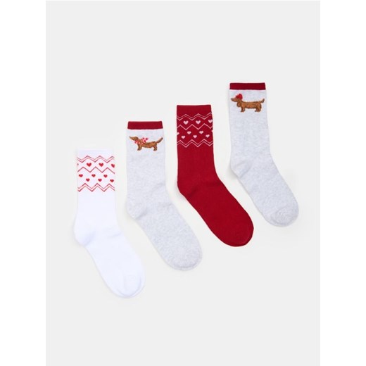 Sinsay - Prążkowane skarpetki 4 pack - wielobarwny ze sklepu Sinsay w kategorii Skarpetki damskie - zdjęcie 187355140