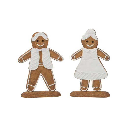 J Line Figurki dekoracyjne (2 szt.) w kolorze jasnobrązowo-białym - wys. 15,5 cm ze sklepu Limango Polska w kategorii Dekoracje - zdjęcie 187355762