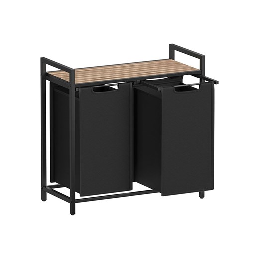 Songmics Kosz w kolorze czarnym na pranie - 73 x 72 x 33 cm ze sklepu Limango Polska w kategorii Akcesoria łazienkowe - zdjęcie 187355780