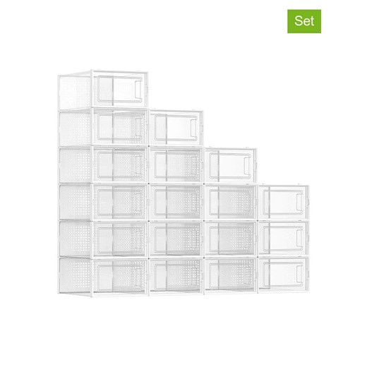 Songmics Pudełka (18 szt.) na buty - 23 x 14,3 x 33,5 cm ze sklepu Limango Polska w kategorii Szafy - zdjęcie 187355804