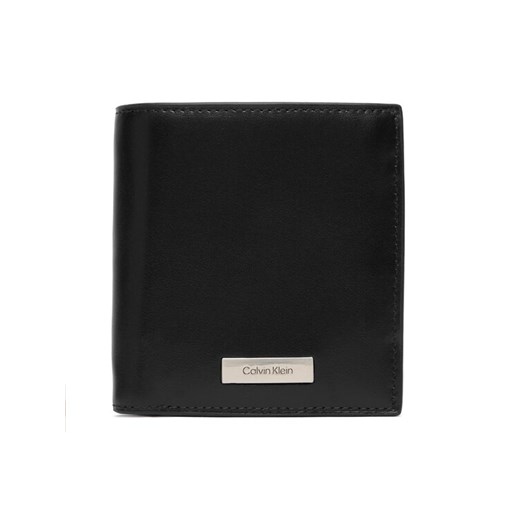Portfel Calvin Klein Plaque Slim Trifold W Coin + Car LV04D1137G Czarny ze sklepu eobuwie.pl w kategorii Portfele męskie - zdjęcie 187356250