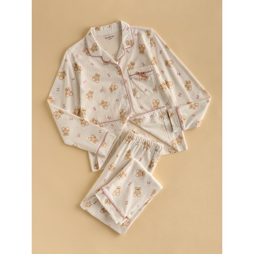 Reserved - Wzorzysta piżama - złamana biel ze sklepu Reserved w kategorii Piżamy dziecięce - zdjęcie 187356564