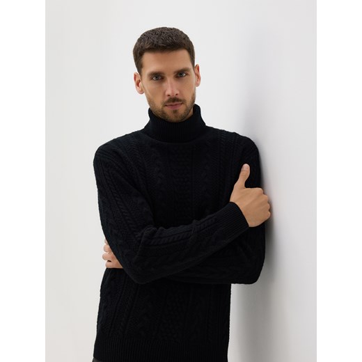 Reserved - Sweter z wełną - czarny ze sklepu Reserved w kategorii Swetry męskie - zdjęcie 187357932