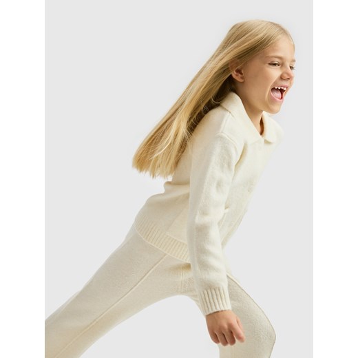 Reserved - Dzianinowy kardigan z domieszką wełny - złamana biel ze sklepu Reserved w kategorii Swetry dziewczęce - zdjęcie 187357970