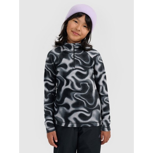 Dziewczęca bluza termiczna polarowa 4F 4FJRAW25UFLEF071 - czarna ze sklepu Sportstylestory.com w kategorii Bluzy dziewczęce - zdjęcie 187358713