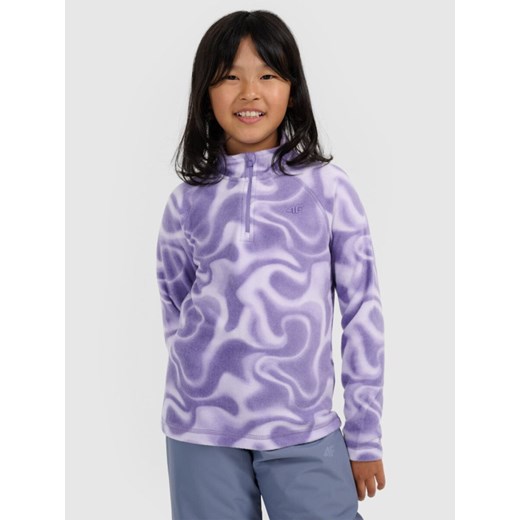 Dziewczęca bluza termiczna polarowa 4F 4FJRAW25UFLEF071 - fioletowa ze sklepu Sportstylestory.com w kategorii Bluzy dziewczęce - zdjęcie 187358720