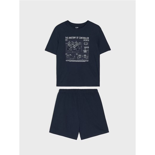 Sinsay - Piżama dwuczęściowa z motywem gamingowym - granatowy ze sklepu Sinsay w kategorii Piżamy dziecięce - zdjęcie 187358973