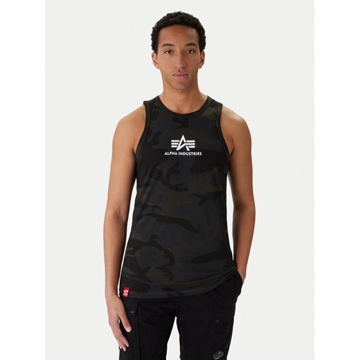 Alpha Industries Tank top Basci Camo 126566C Szary Regular Fit ze sklepu MODIVO w kategorii T-shirty męskie - zdjęcie 187359440