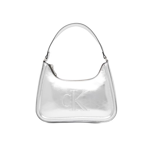 Calvin Klein Torebka Bold Ck Metallic Shoulder Bag LV04F3332G Srebrny ze sklepu MODIVO w kategorii Torebki damskie - zdjęcie 187359442