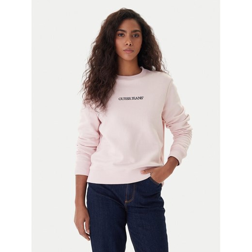 Guess Jeans Bluza W4YQ10 KC811 Różowy Classic Fit ze sklepu MODIVO w kategorii Bluzy damskie - zdjęcie 187359443