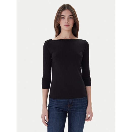 Tommy Hilfiger Bluzka New Cody WW0WW40589 Czarny Slim Fit ze sklepu MODIVO w kategorii Bluzki damskie - zdjęcie 187359490