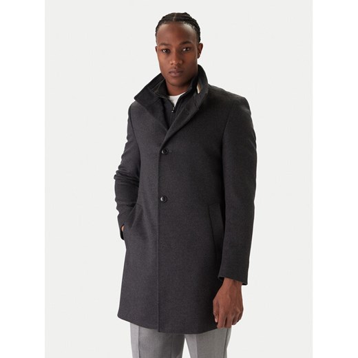 BOSS Płaszcz wełniany H-Hyde 50551078 Szary Slim Fit ze sklepu MODIVO w kategorii Płaszcze męskie - zdjęcie 187359492