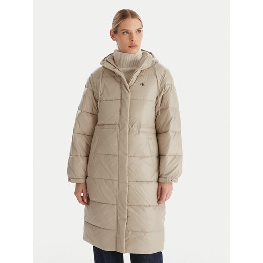 Calvin Klein Jeans Kurtka zimowa LV047D506G Beżowy Relaxed Fit ze sklepu MODIVO w kategorii Kurtki damskie - zdjęcie 187359531