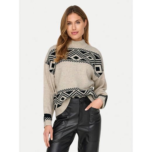 ONLY Golf Victoria 15321179 Beżowy Regular Fit ze sklepu MODIVO w kategorii Swetry damskie - zdjęcie 187359570