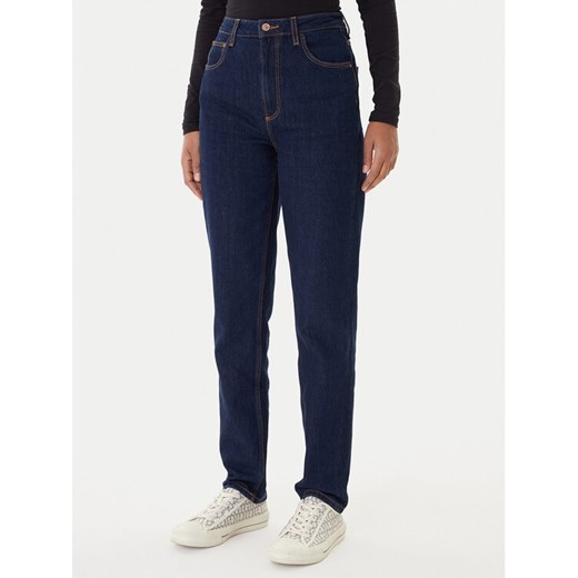 Guess Jeansy W2YA21 D4NH4 Granatowy Tapered Leg ze sklepu MODIVO w kategorii Jeansy damskie - zdjęcie 187359622