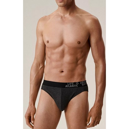 Atlantic 3-pack slipy męskie sport 3MP-209-SZMC/CEMC/BRM, Kolor brązowo-szary, Rozmiar XL, ATLANTIC ze sklepu Primodo w kategorii Majtki męskie - zdjęcie 187360664