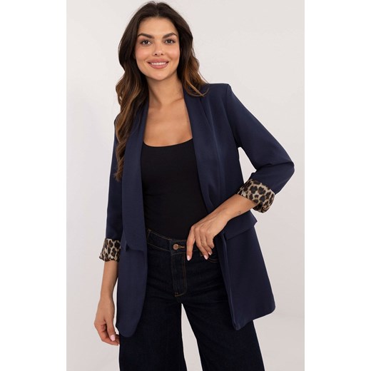 Granatowa otwarta marynarka damska z podszewką DHJ-MA-18657-1.86, Kolor granatowy, Rozmiar uniwersalny, ITALY MODA ze sklepu Primodo w kategorii Marynarki damskie - zdjęcie 187360741