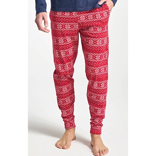 Męska piżama świąteczna z nadrukiem granatowa ALBANO, Kolor granatowo-czerwony, Rozmiar 2XL, Sorbetto ze sklepu Primodo w kategorii Piżamy męskie - zdjęcie 187360811