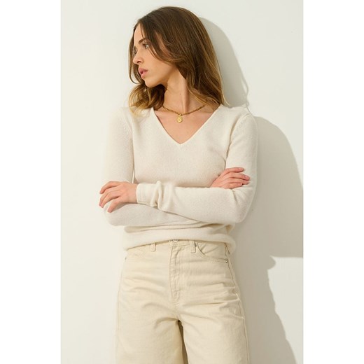 AUTHENTIC CASHMERE Kaszmirowy sweter &quot;Chelsea&quot; w kolorze kremowym ze sklepu Limango Polska w kategorii Swetry damskie - zdjęcie 187361062
