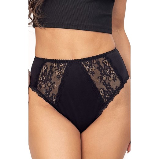 Donna figi damskie z wysokim stanem czarne 246, Kolor czarny, Rozmiar S, Donna ze sklepu Intymna w kategorii Majtki damskie - zdjęcie 187361253