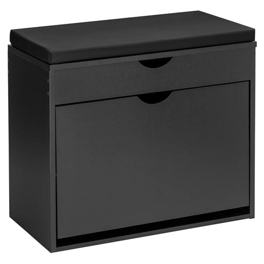 Otwierana czarna szafka na buty z siedziskiem  E5-H58 ze sklepu Edinos.pl w kategorii Dom - zdjęcie 187361372