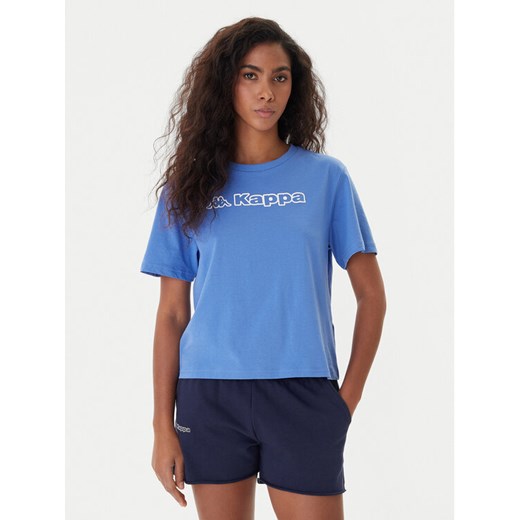 Kappa T-Shirt Frega 351M1KW Turkusowy Regular Fit ze sklepu MODIVO w kategorii Bluzki damskie - zdjęcie 187362641