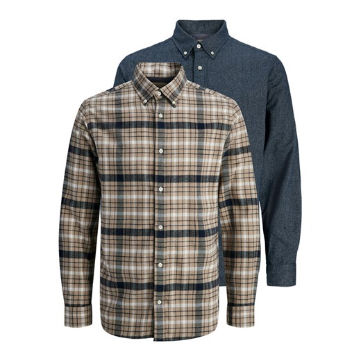 Jack&Jones Komplet 2 koszul Blubarkley 12294328 Beżowy Regular Fit ze sklepu MODIVO w kategorii Koszule męskie - zdjęcie 187362670