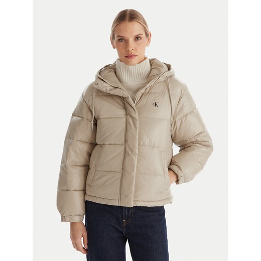Calvin Klein Jeans Kurtka zimowa LV047D505G Beżowy Relaxed Fit ze sklepu MODIVO w kategorii Kurtki damskie - zdjęcie 187362672