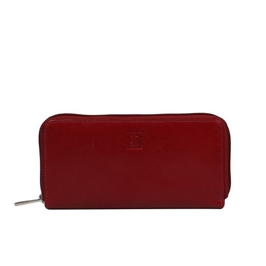 Czerwony portfel skórzany damski na zamek - Tosia ze sklepu Słoń Torbalski w kategorii Portfele damskie - zdjęcie 187362954