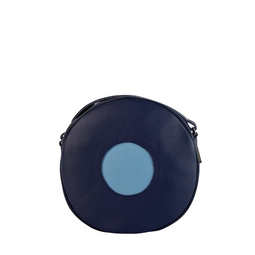 granatowa torebka damska skórzana Round ze sklepu Słoń Torbalski w kategorii Listonoszki - zdjęcie 187362983