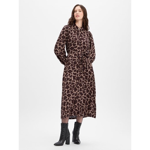 Nümph Sukienka damska z bluzką - Nuhana Kobiety wiskoza czarny wzorzysty ze sklepu vangraaf w kategorii Sukienki - zdjęcie 187363040