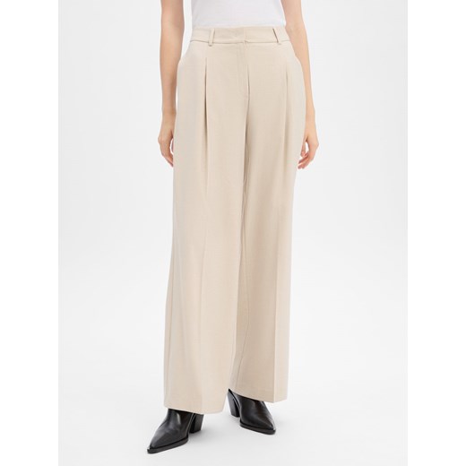 Someday Damskie spodnie plisowane - Catsby soft Kobiety piaskowy marmurkowy ze sklepu vangraaf w kategorii Spodnie damskie - zdjęcie 187363050