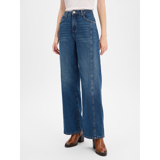 Opus Dżinsy o szerokim kroju - Mivy Kobiety Bawełna blue stone jednolity ze sklepu vangraaf w kategorii Jeansy damskie - zdjęcie 187363052