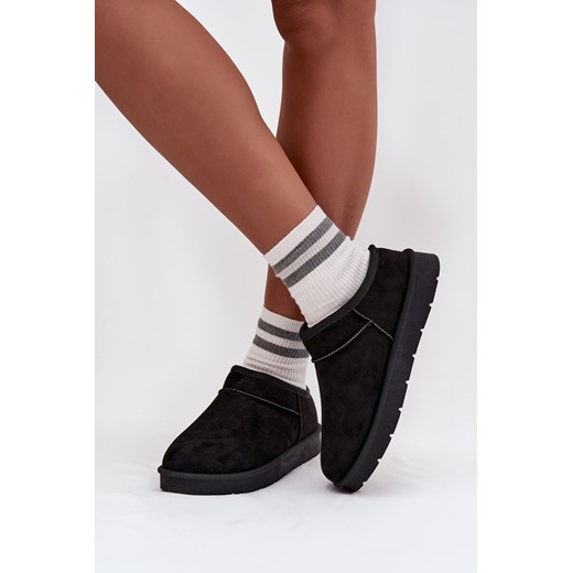 Damskie Śniegowce Ocieplane Futerkiem Czarne Serenne ze sklepu ZAZOO w kategorii Śniegowce damskie - zdjęcie 187363162