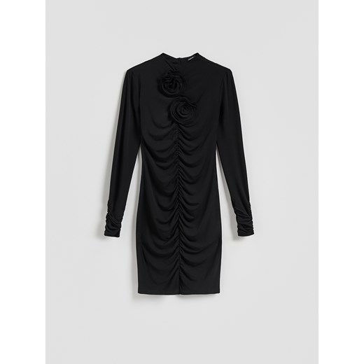 Reserved - Sukienka z marszczeniami - czarny ze sklepu Reserved w kategorii Sukienki - zdjęcie 187363472
