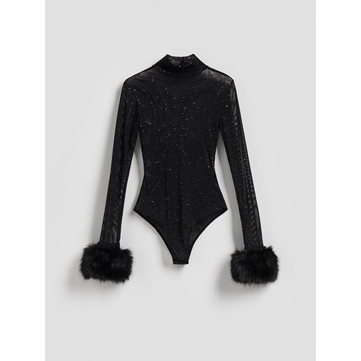 Reserved - Body z metaliczną nicią - czarny ze sklepu Reserved w kategorii Body damskie - zdjęcie 187363511